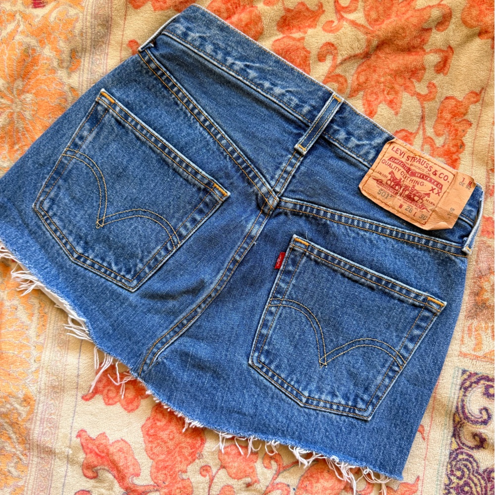 Repurposed 501 Levi’s Denim Mini Skirt